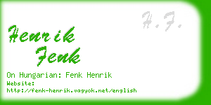 henrik fenk business card